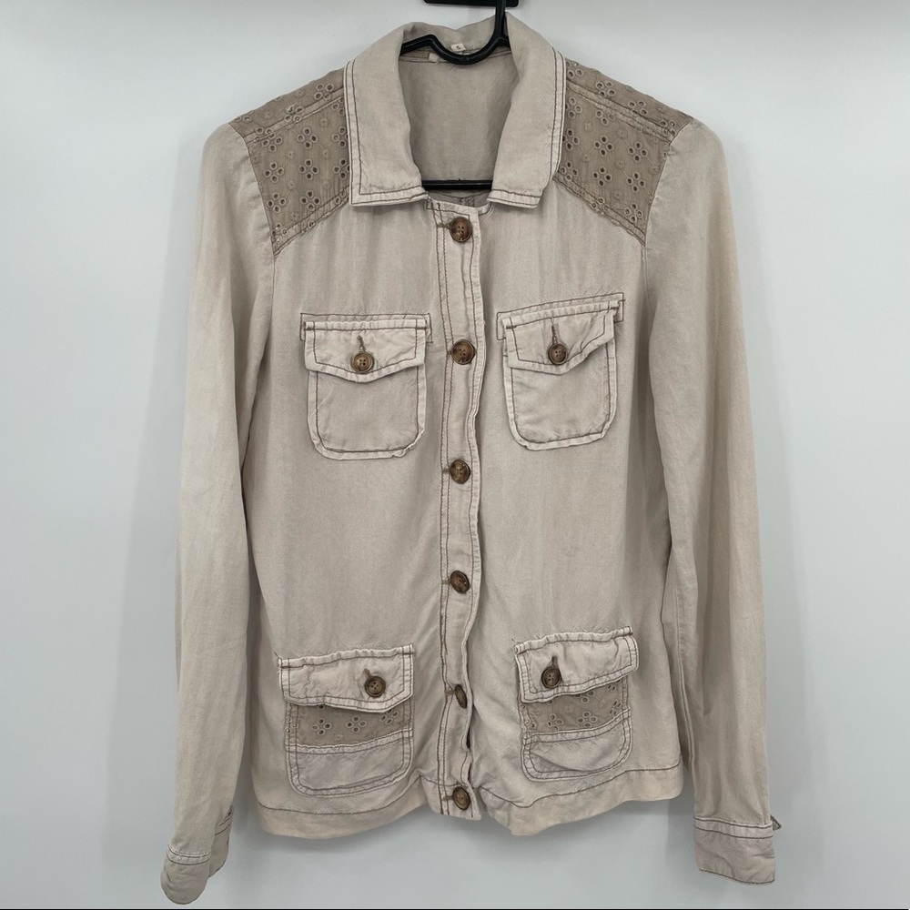 Maurice's Beige Button Down Shirt